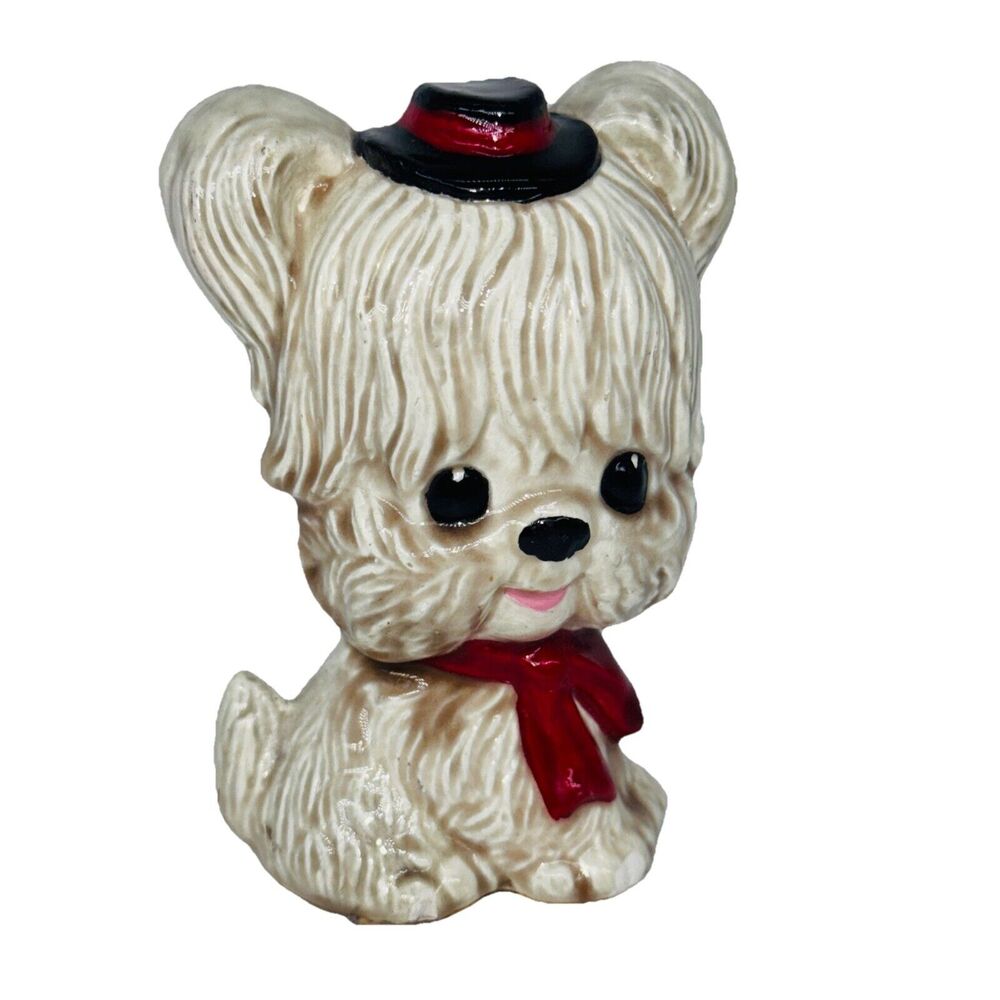 Kitschy Vintage Maltese Puppy Dog Lover Ceramic Figurine 4" Kitsch Maltipoo '81